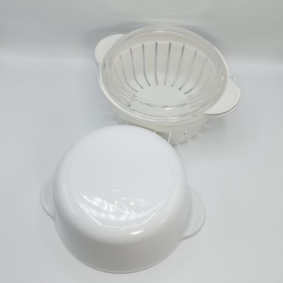 Vintage 80s Corning Ware 3Pc MIicrowave Plus M-225-R Casserole Dish Steamer Lid - Picture 7 of 13